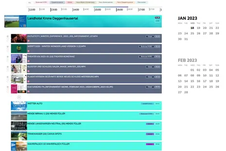 spinetix arya content schedule for infotainment system distribution