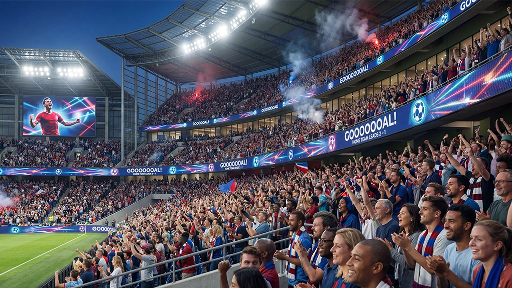 football stadium with led screens